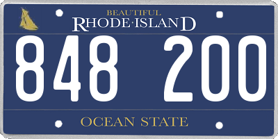 RI license plate 848200