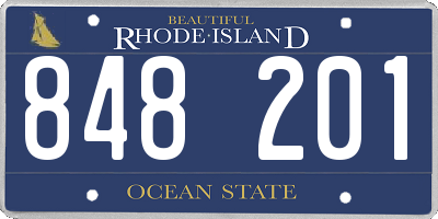RI license plate 848201