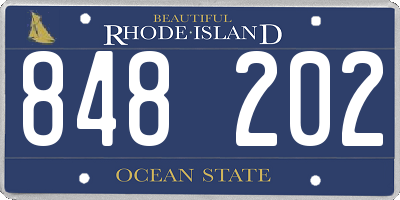 RI license plate 848202