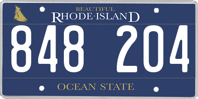 RI license plate 848204