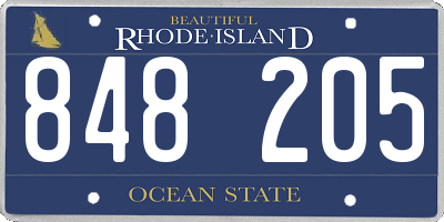 RI license plate 848205