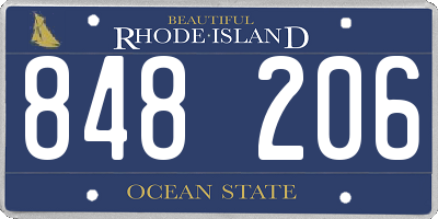 RI license plate 848206