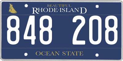 RI license plate 848208