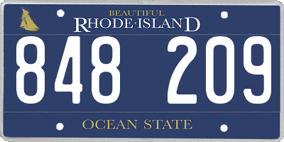 RI license plate 848209