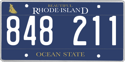 RI license plate 848211