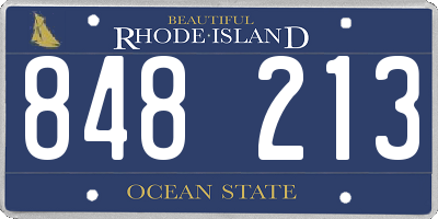 RI license plate 848213