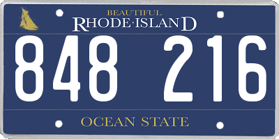 RI license plate 848216