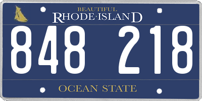 RI license plate 848218