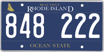 RI license plate 848222