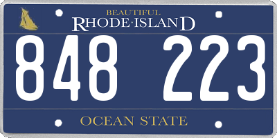 RI license plate 848223