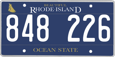 RI license plate 848226