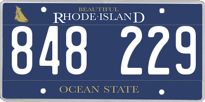 RI license plate 848229