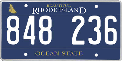 RI license plate 848236