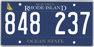 RI license plate 848237