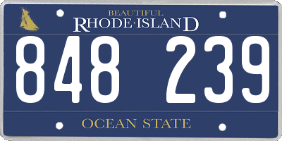 RI license plate 848239
