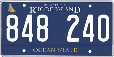 RI license plate 848240