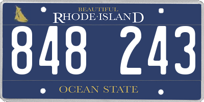 RI license plate 848243