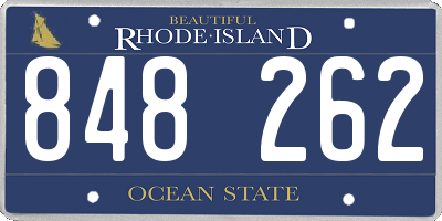 RI license plate 848262