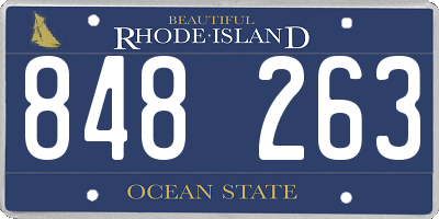 RI license plate 848263