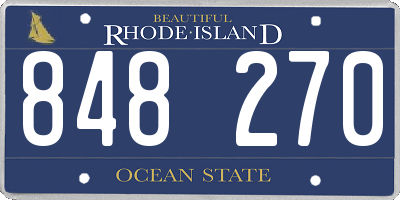 RI license plate 848270