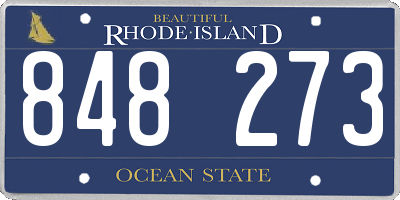 RI license plate 848273