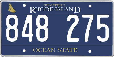 RI license plate 848275