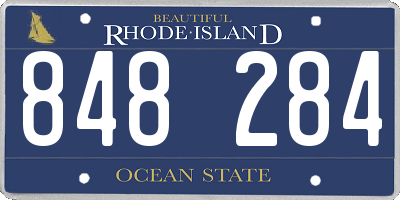 RI license plate 848284