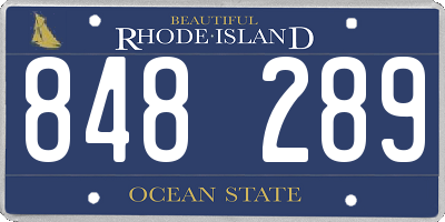 RI license plate 848289