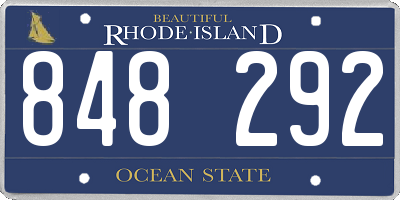 RI license plate 848292