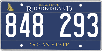 RI license plate 848293