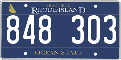 RI license plate 848303