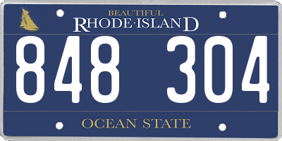 RI license plate 848304