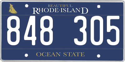 RI license plate 848305