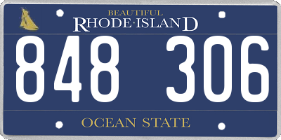 RI license plate 848306