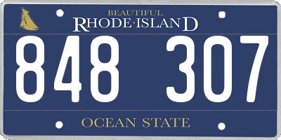 RI license plate 848307