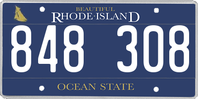 RI license plate 848308