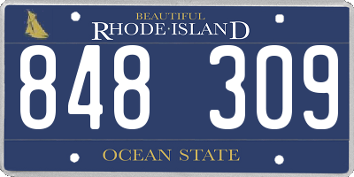 RI license plate 848309