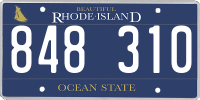 RI license plate 848310