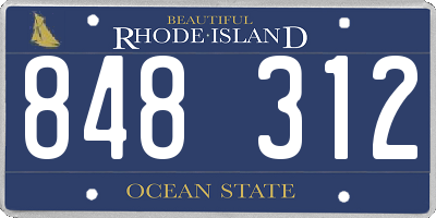 RI license plate 848312