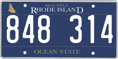 RI license plate 848314