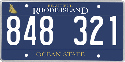 RI license plate 848321