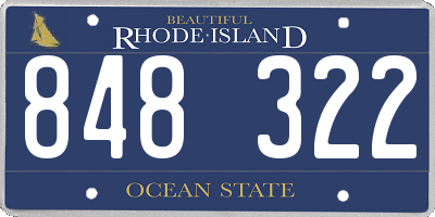 RI license plate 848322