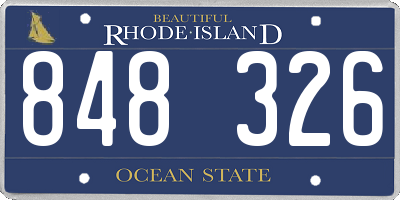 RI license plate 848326