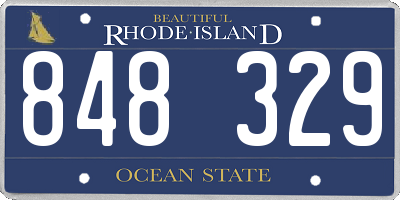 RI license plate 848329