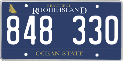 RI license plate 848330
