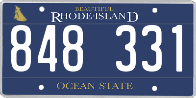 RI license plate 848331