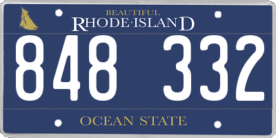 RI license plate 848332