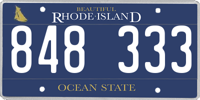 RI license plate 848333