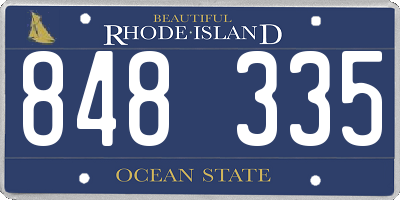 RI license plate 848335