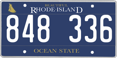 RI license plate 848336